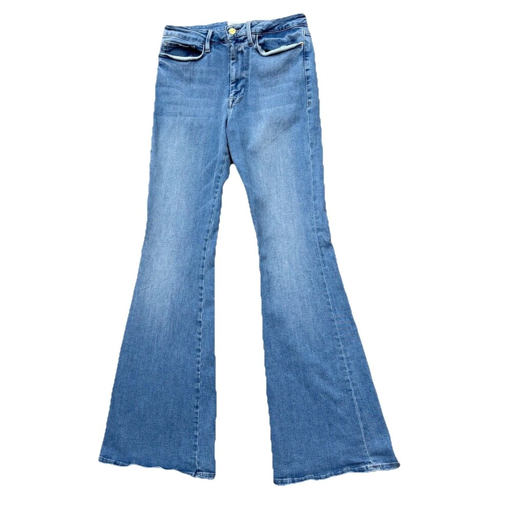FRAME Jeans Womens 28 Le One Flare Wide Leg Stretch Denim LOF630-CASPIO